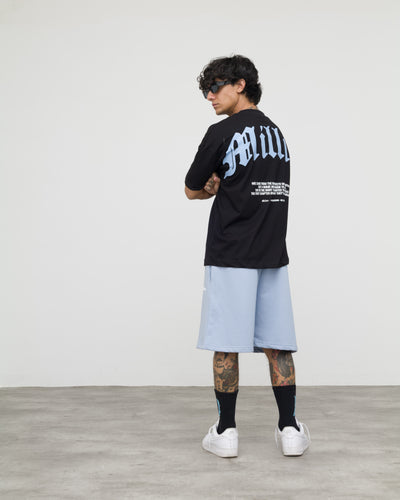 T-Shirt Nera Origin Azzurra