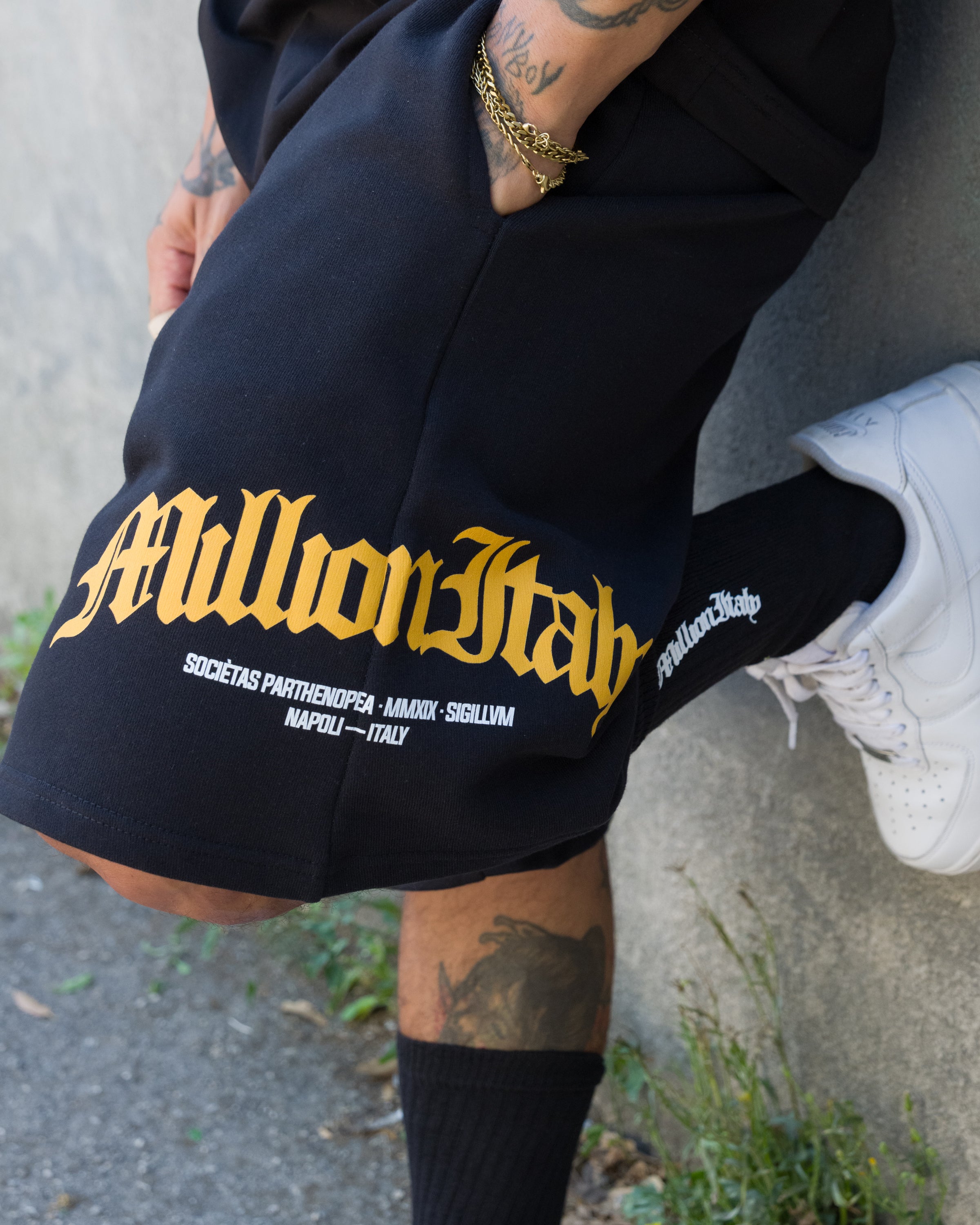 Black Arch Logo Shorts